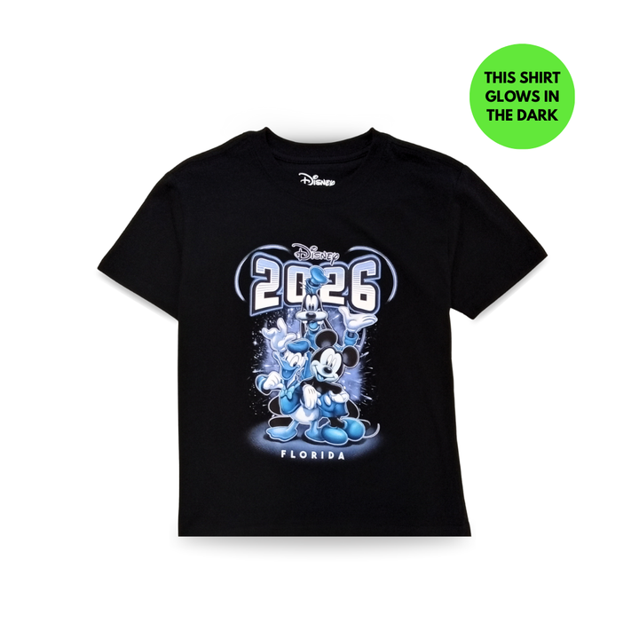 Mickey Trio Glow in the Dark  T-Shirt 2026 for Kids
