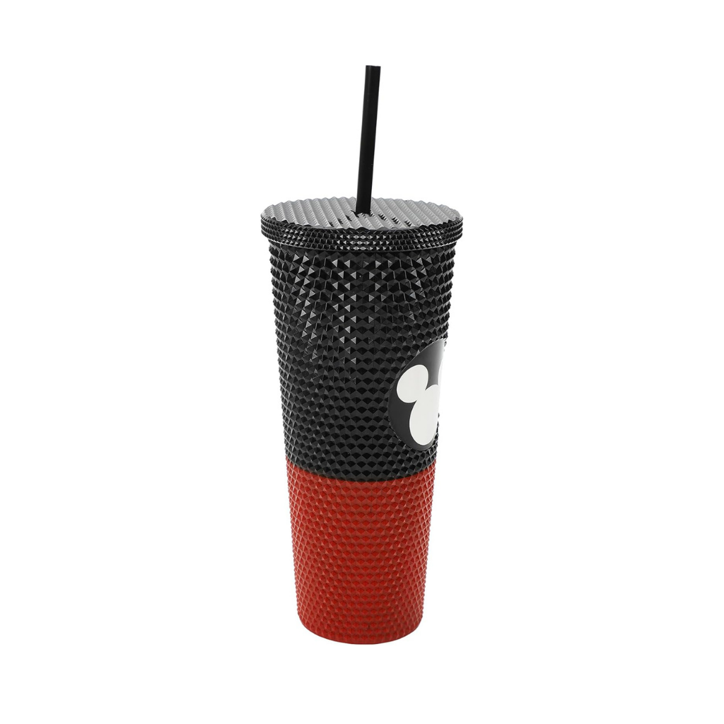 Disney Mickey Mouse Metallic Mickey Ears Logo Red & Black 16 Oz Spiked Acrylic Cup