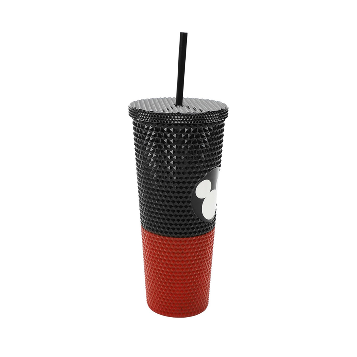 Disney Mickey Mouse Metallic Mickey Ears Logo Red & Black 16 Oz Spiked Acrylic Cup