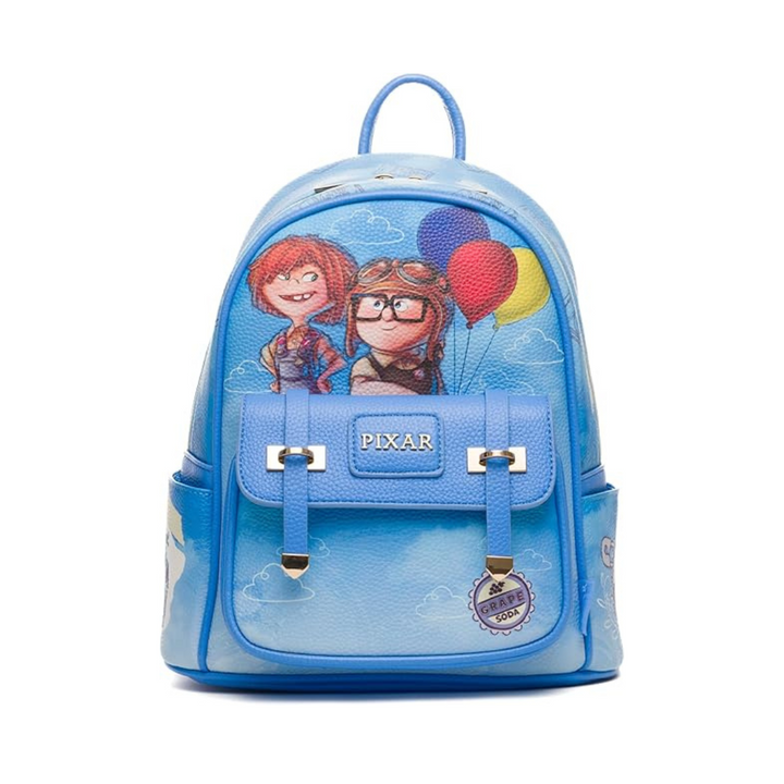 Disney Pixar UP Carl and Ellie 11" Vegan Leather Mini Backpack
