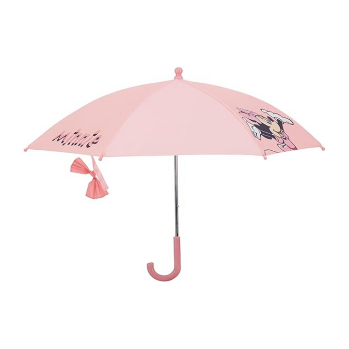 Disney Minnie Mouse Children's Rain Umbrella with Bow Tie Wrap color Pink