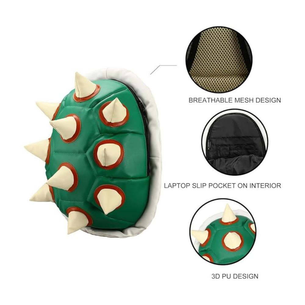 Super Mario Bros Bowser Green Turtle Shell Backpack