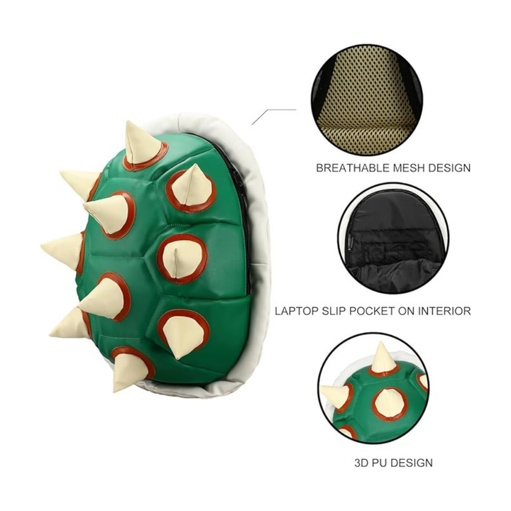 Super Mario Bros Bowser Green Turtle Shell Backpack