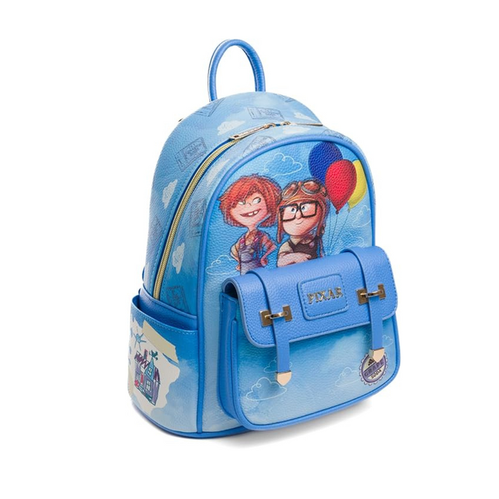 Disney Pixar UP Carl and Ellie 11" Vegan Leather Mini Backpack