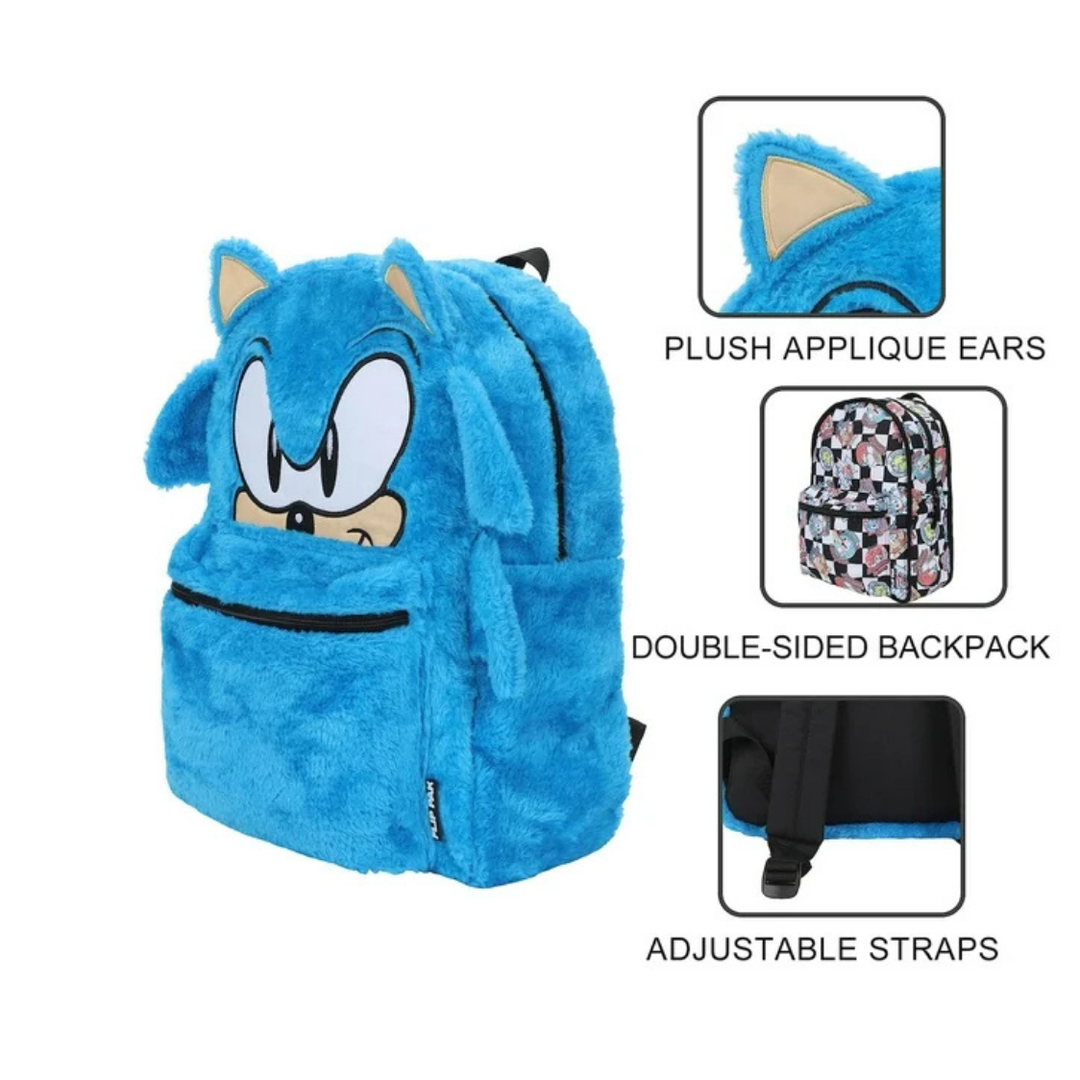 Sonic the Hedgehog Reversible Character 16.5" Backpack