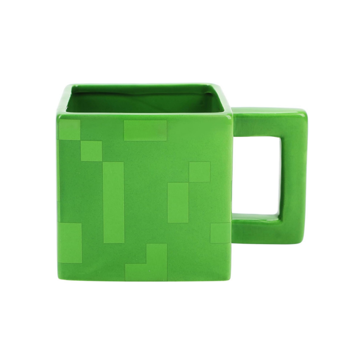 Minecraft Creeper Green 16 Oz Sculpted Square Ceramic Mug