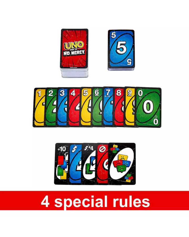 UNO Show ‘em No Mercy Card Game for Kids, Adults & Family Night, Parties and Travel