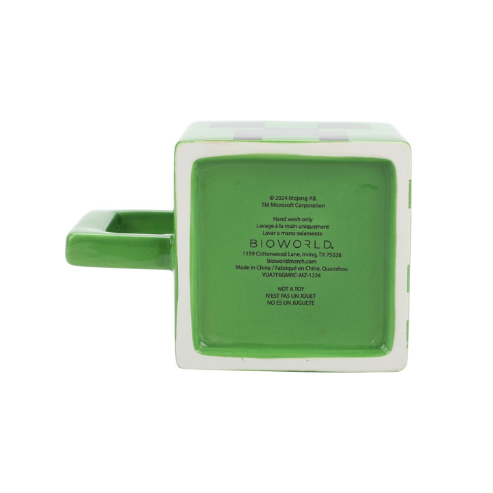 Minecraft Creeper Green 16 Oz Sculpted Square Ceramic Mug
