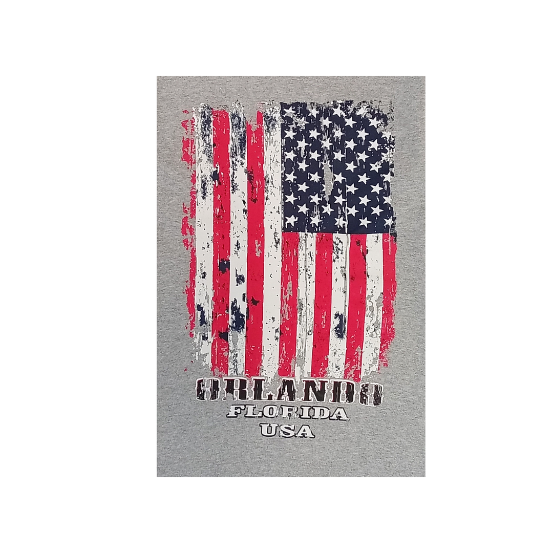 Orlando Florida USA Flag Men's Distressed T-Shirt