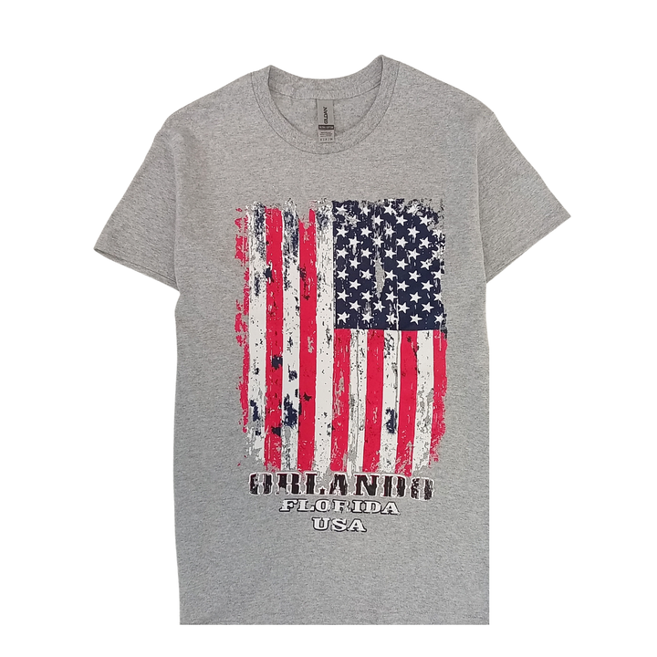 Orlando Florida USA Flag Men's Distressed T-Shirt