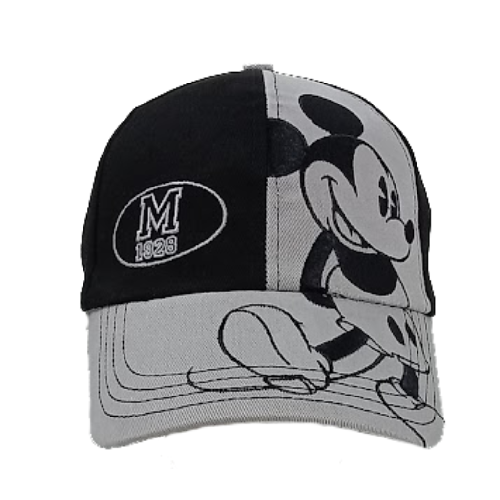 Disney Adult Mickey Mouse Black/Grey 1928 Embroidered 2 Tone Cap