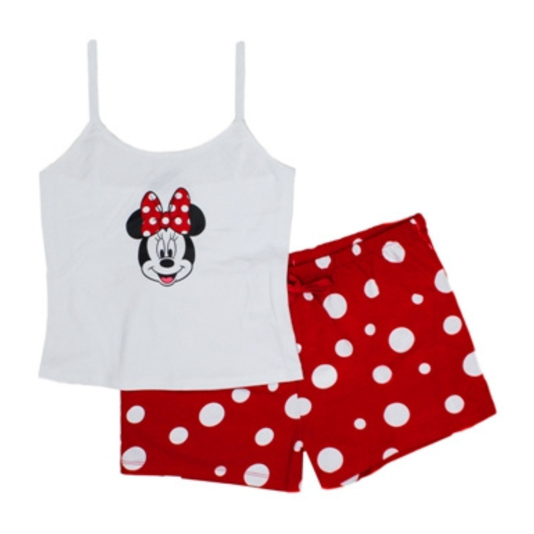 Disney Classic Minnie Mouse Dots Juniors Cami Pajama Short Set