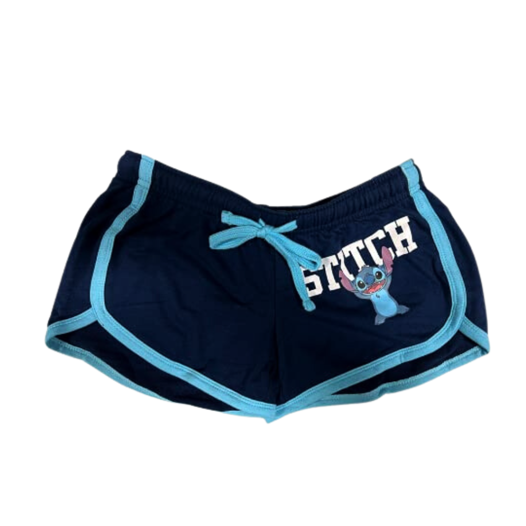 Extra Soft Stitch Bold Letter Navy Blue Shorts for Girls