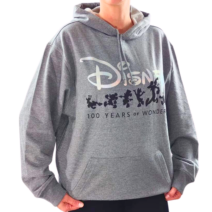 Disney 100 Years of Wonder Silo Hoodie Sweaters Adults Unisex Grey