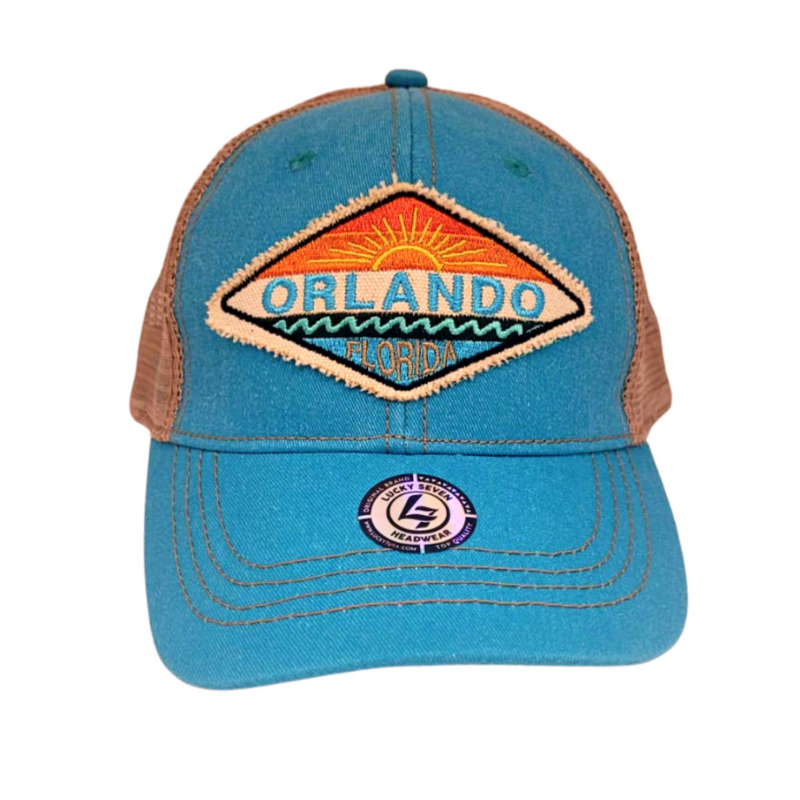 Orlando Mesh Cap with Sunset Patch Embroidery