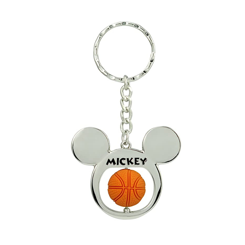 Disney Mickey Mouse Basketball Spinner Pewter Keychain – Keyring Accessory