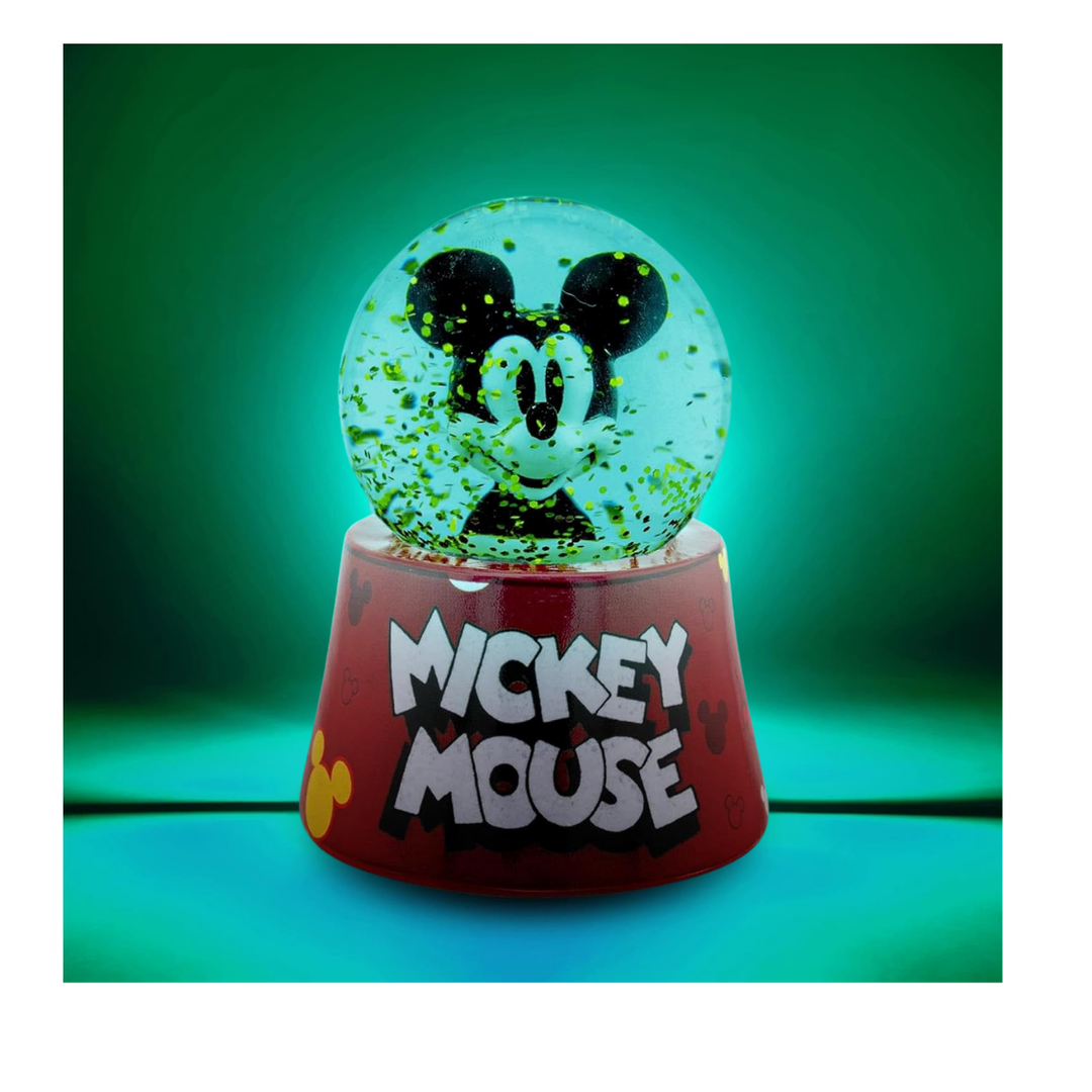 Disney Mickey Mouse Light-Up Mini Snow Globe, 2.75 Inches Tall