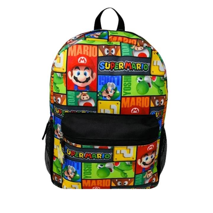 Super Mario Bros 16" Backpack for Kids Multicolor