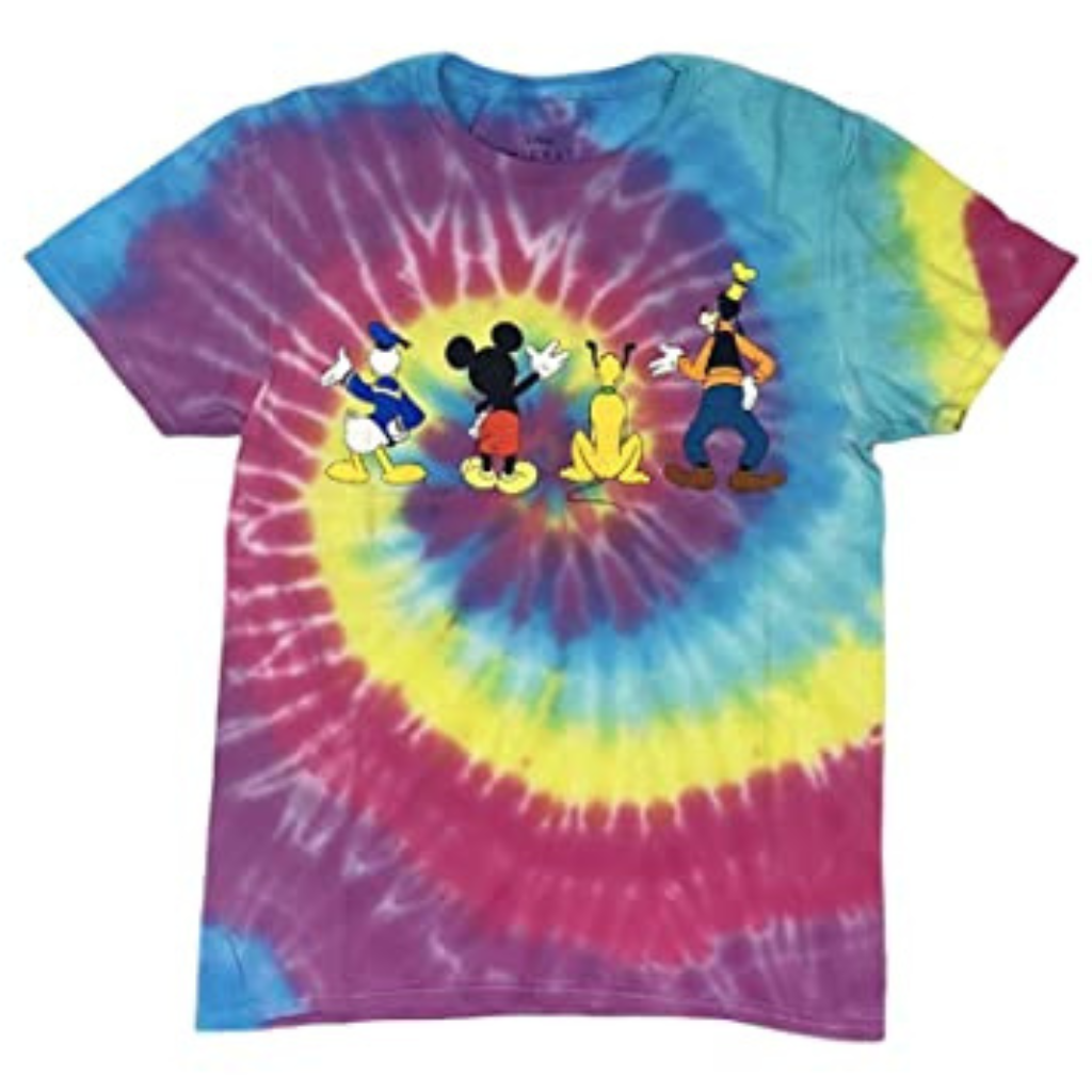 Mickey Mouse Crew Backs Spiral Tie Dye Large Multi-Colored