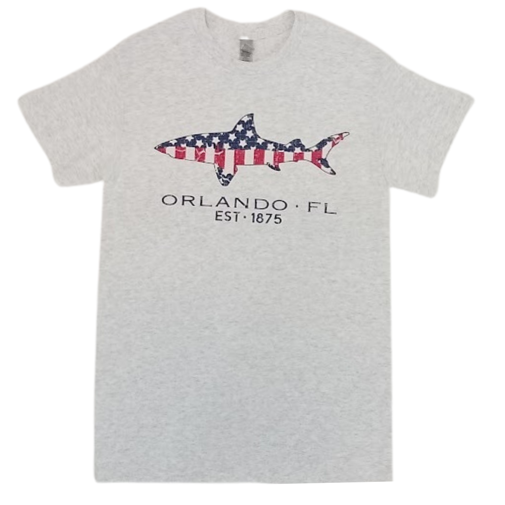 American Shark Summer Patriotic Men Beach T-Shirt