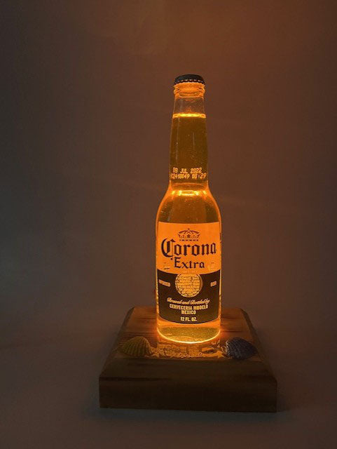 Corona Beer Bottle Wood Lamp